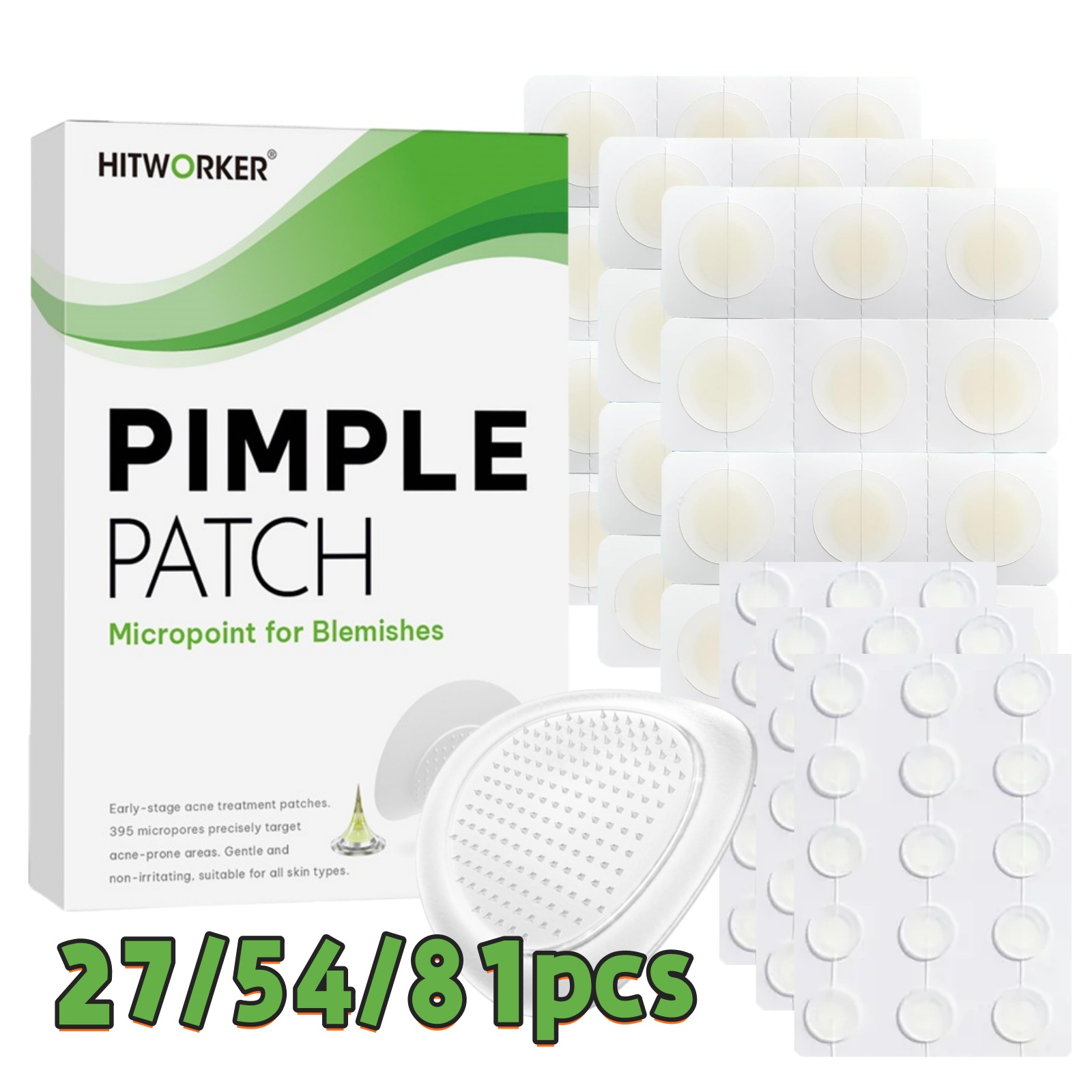 Face Moisturizer - 27/54/81-Piece HITWORKER Parches para el acné